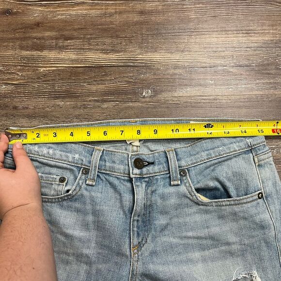 Rag and Bone The Dre Light Wash Heavily Distressed Boyfriend Jeans Size 25 - Picture 7 of 13